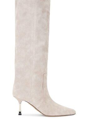 NIB Paris Texas Bettina Suede Knee-High Boot 75 in Ice Grey - 40
